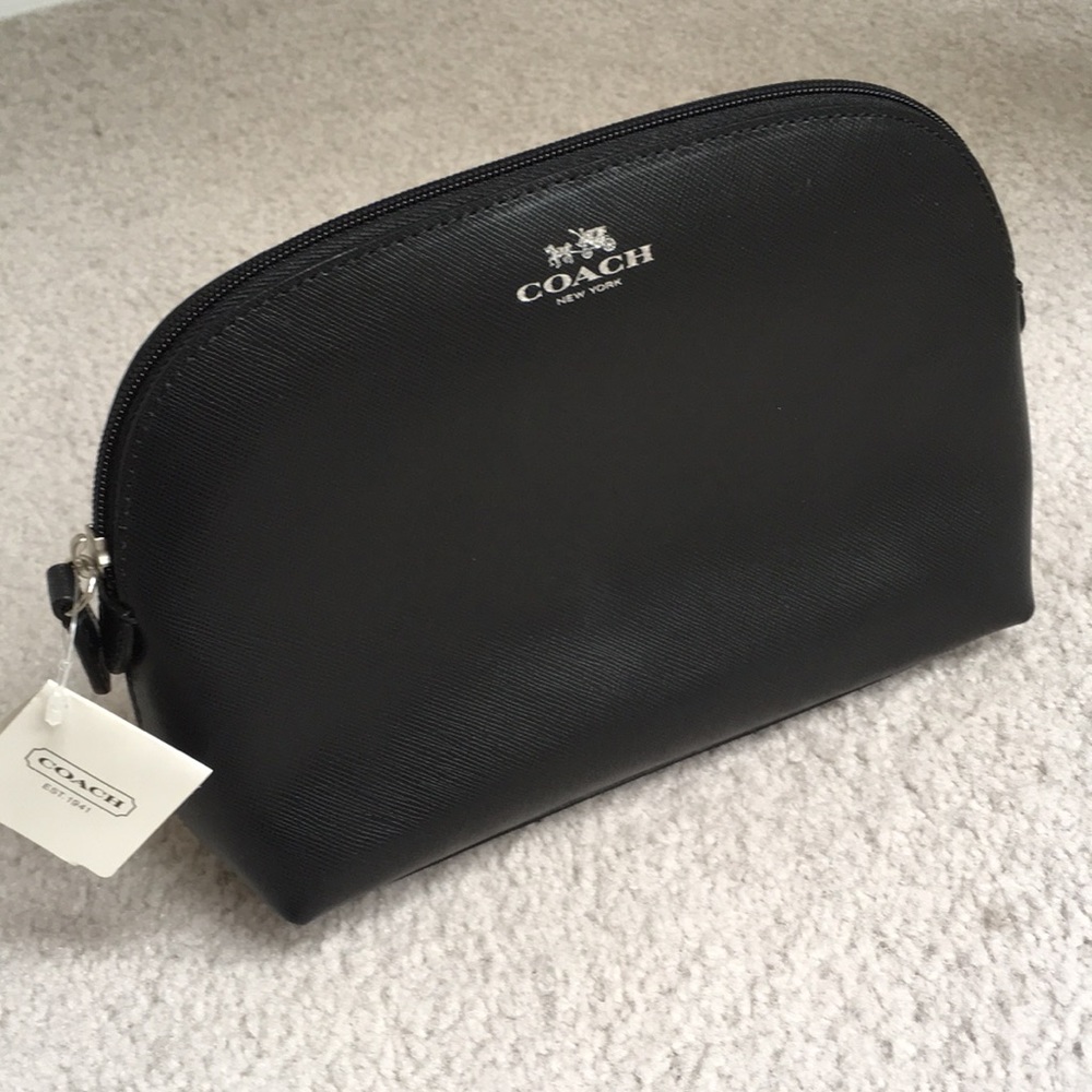 NWT Coach Leather Cosmetic/Makeup/Travel Case